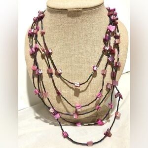 Multi strand Purple Shell Necklace